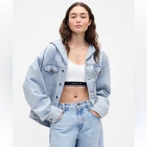 NWT SOLD OUT GAP X BÉIS Oversized Hooded Light Blue Denim Jacket Unisex S